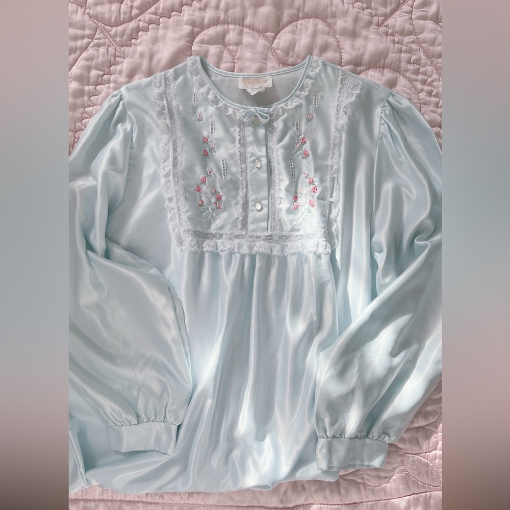 🩵 Sweet 1980s Vintage Barbizon Cuddleskin Nightgown🤍